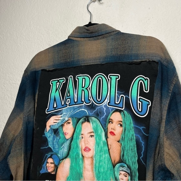 Upcycled Bichota Long Sleeve Flannel - Picture 2 of 10